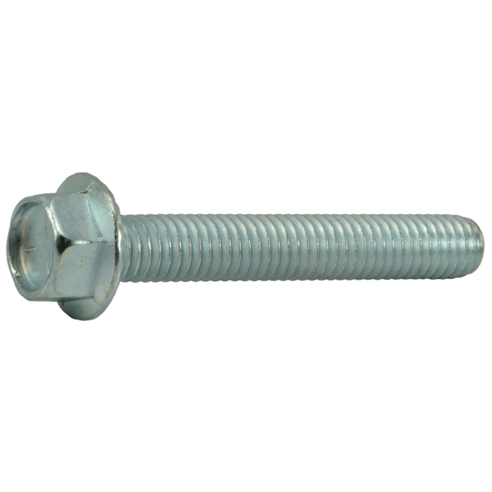 3/8"-16 x 2-1/2" Zinc Plated Grade 5 Steel Coarse Thread Hex Washer Head Serrated Flange Bolts