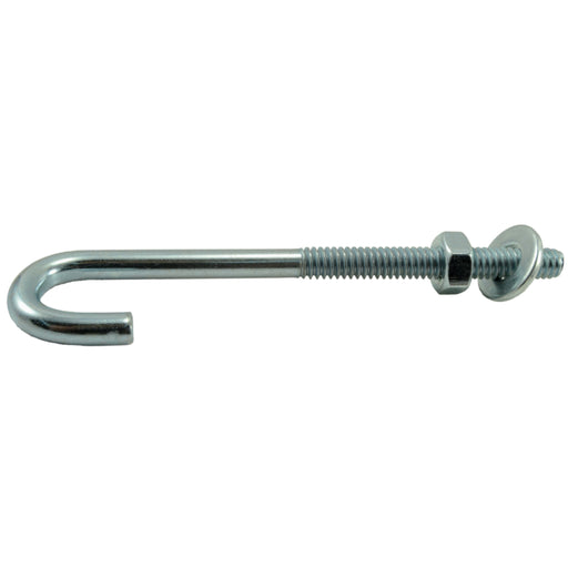 1/4"-20 x 4" Zinc Plated Steel Coarse Thread J Bolts