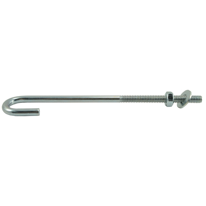 1/4"-20 x 6" Zinc Plated Steel Coarse Thread J Bolts