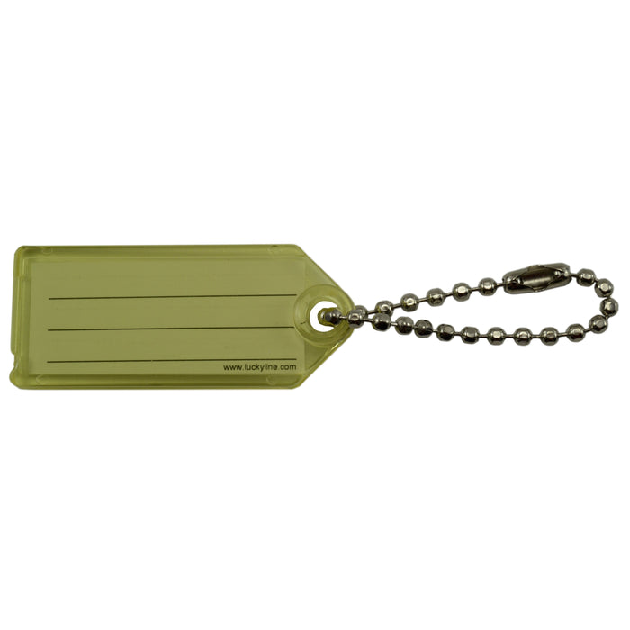 Green Plastic Key Tags with Chains