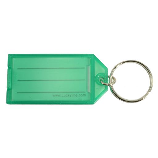 Green Plastic Ring Key Tags with Splits