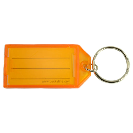 Orange Plastic Ring Key Tags with Splits