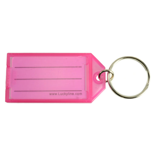 Pink Pplastic Ring Key Tags with Splits