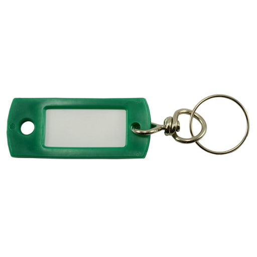 Green Key Tags with Metal Swivels