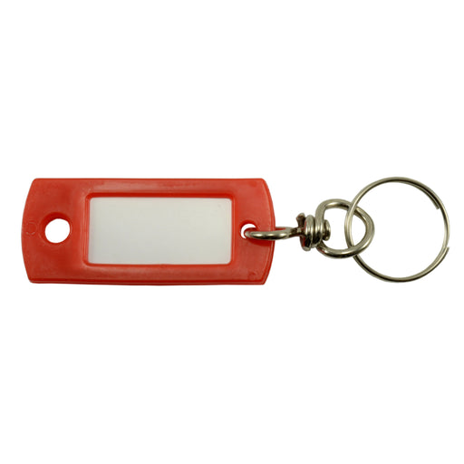 Red Key Tags with Metal Swivels