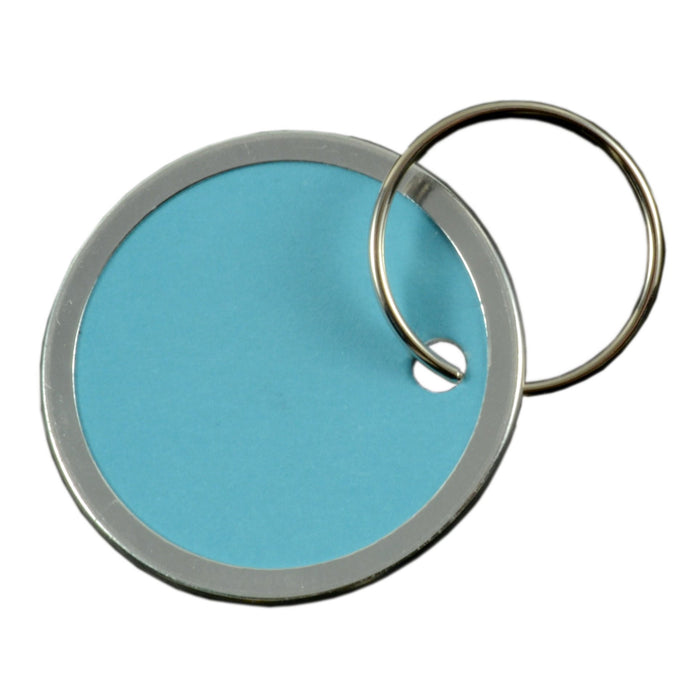 1-1/4" Blue Paper Tags with Metal Rings