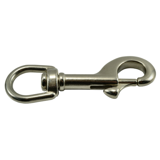 5/8" x 3-3/8" 316 Stainless Steel Swivel Eye Snap Hooks