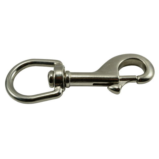 1" x 4-1/8" 316 Stainless Steel Swivel Eye Snap Hooks