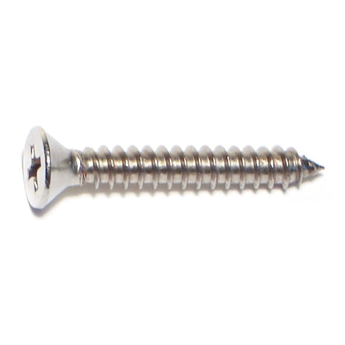 #10 x 1-1/4" 18-8 Stainless Steel Phillips Flat Head Sheet Metal Screws