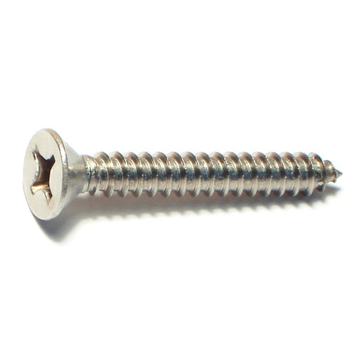 #12 x 1-1/2" 18-8 Stainless Steel Phillips Flat Head Sheet Metal Screws