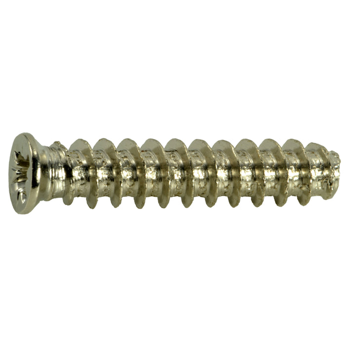 6.3mm x 30mm Nickel Plated Steel Phillips Pozidriv Flat Head Euro Screws