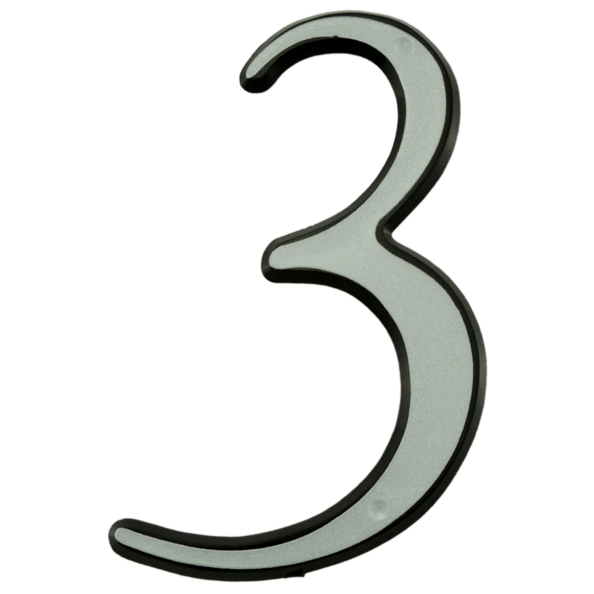 4" - "3" White Plastic Reflective House Numbers