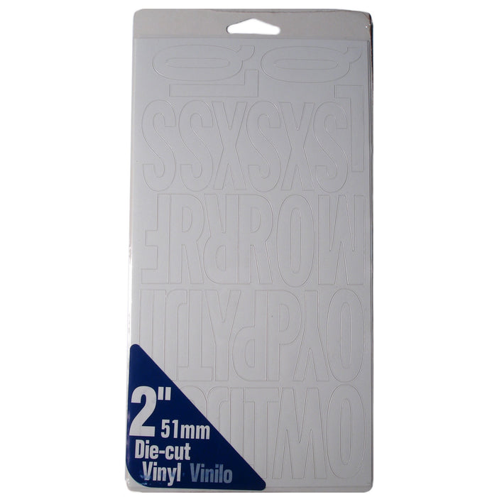 2" - A-Z 0-9 White Die Cut