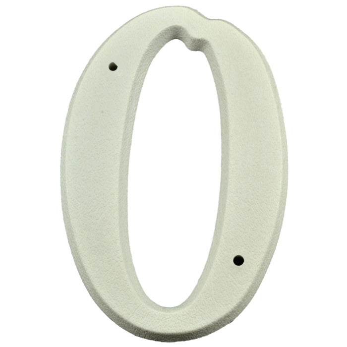 5.25" - "0" White Plastic House Numbers