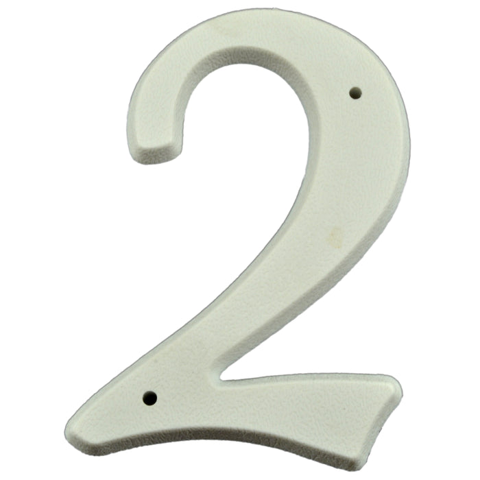 5.25" - "2" White Plastic House Numbers