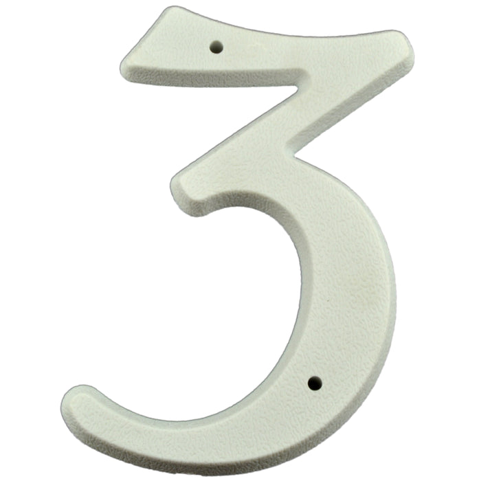 5.25" - "3" White Plastic House Numbers