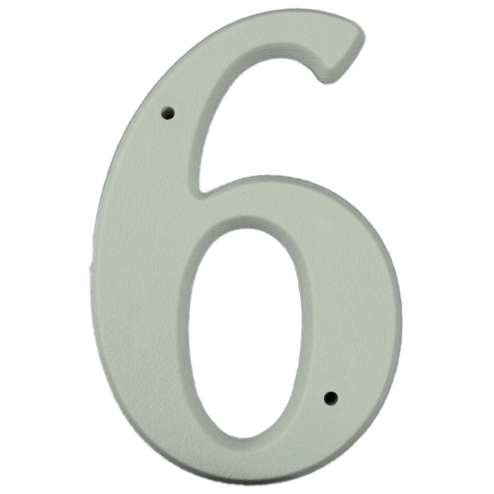 5.25" - "6" White Plastic House Numbers
