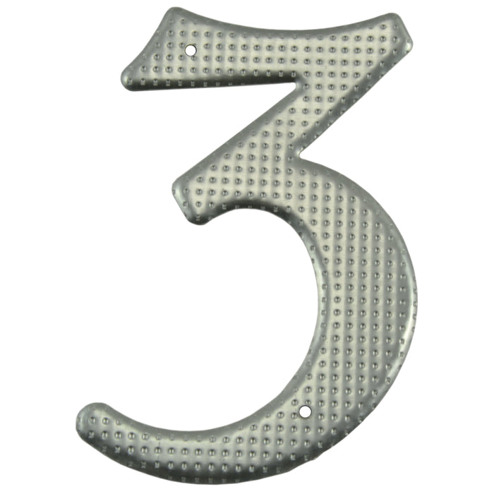 3.75" - "3" Silver Colored Aluminum House Numbers