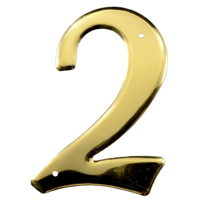 3.75" - 2 Brass Colored Aluminum House Numbers