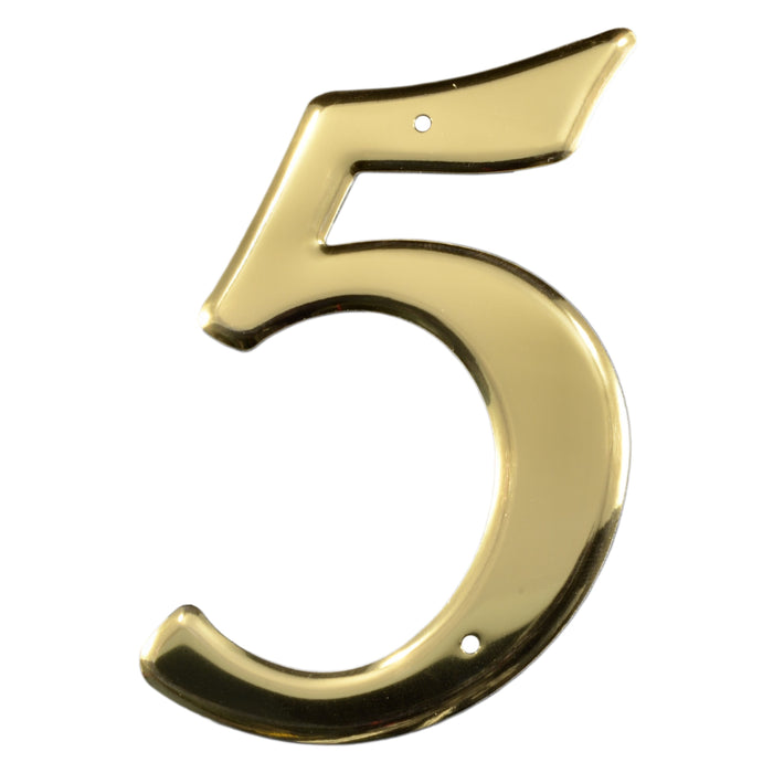 3.75" - 5 Brass Colored Aluminum House Numbers