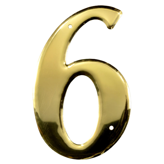 3.75" - 6 Brass Colored Aluminum House Numbers