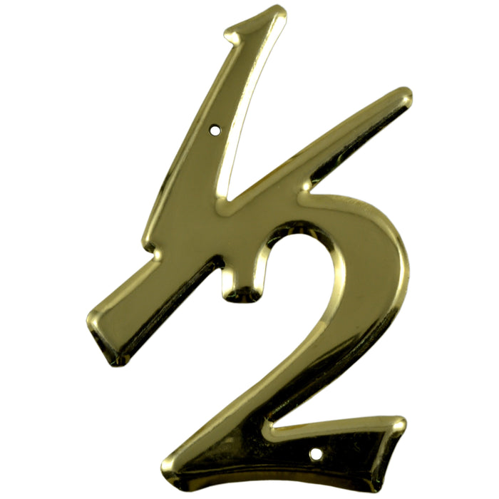 3.75" - 1/2 Brass Colored Aluminum House Numbers