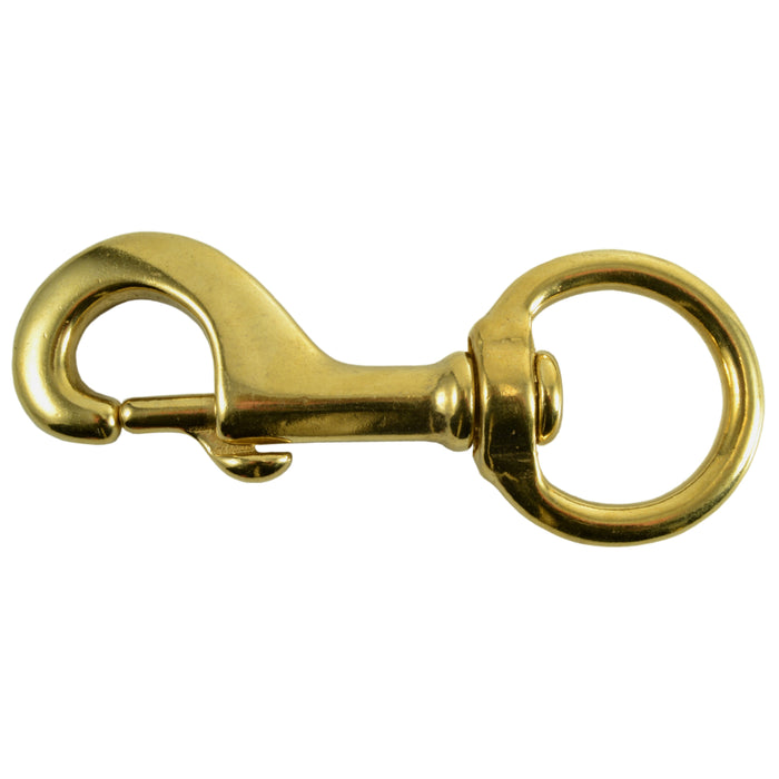 1-1/4" x 4-3/4" Brass Swivel Bolt Snap Hooks