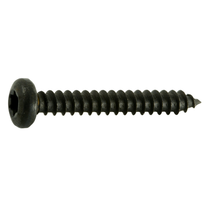 #6 x 1" Black Steel Star Drive Pan Head Sheet Metal Screws