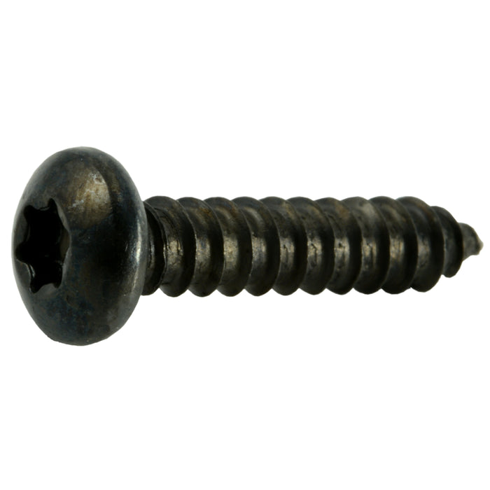 #12 x 1" Black Steel Star Drive Pan Head Sheet Metal Screws