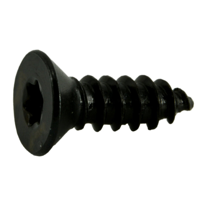 #8 x 1/2" Black Steel Star Drive Flat Head Sheet Metal Screws
