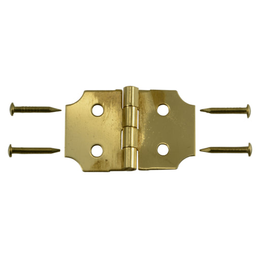 5/8" x 1" Solid Brass Ornamental Hinges