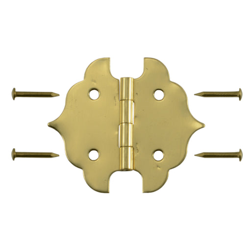 1-1/8 x 1-5/16" Solid Brass Ornamental Hinges