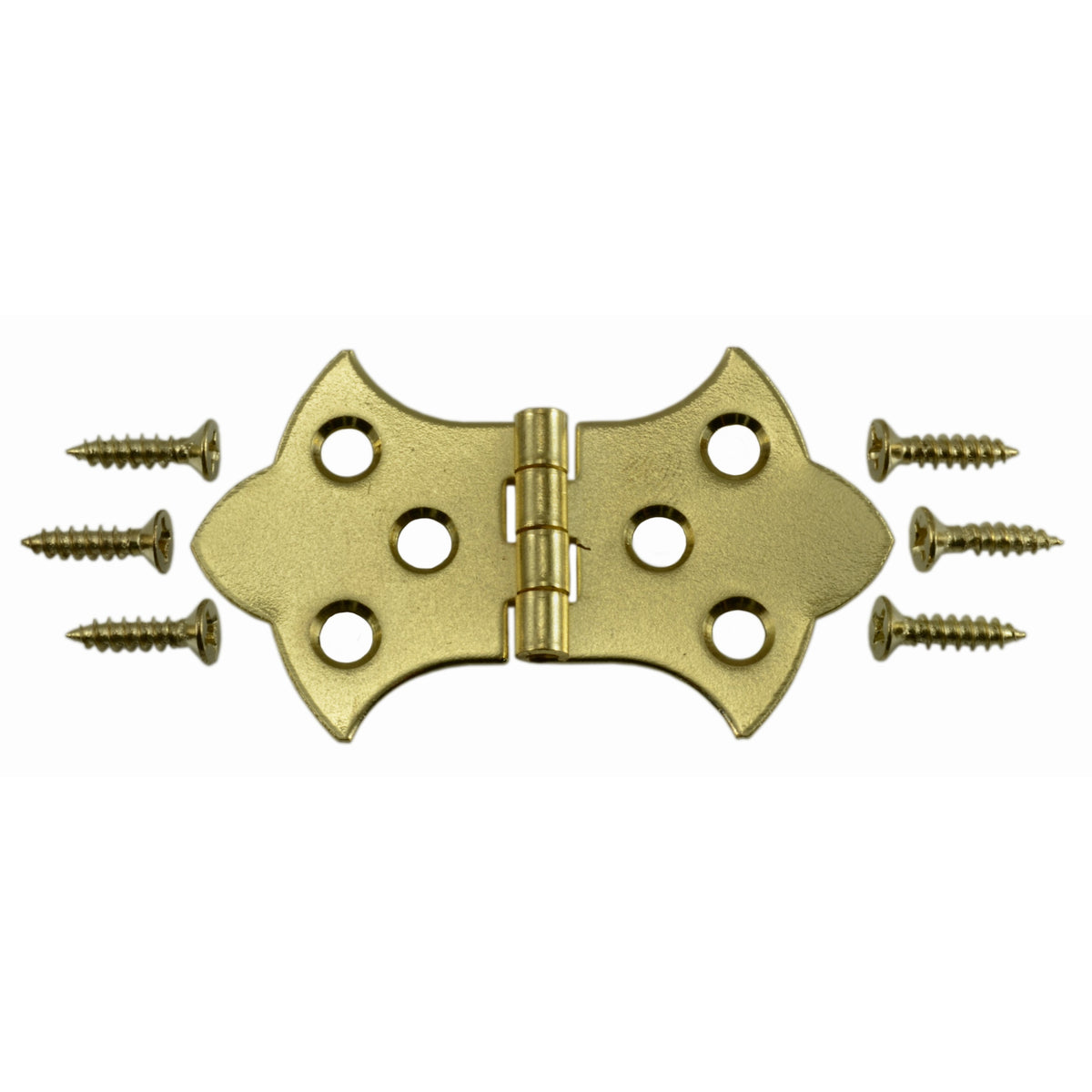 1 5 16 X 2 1 4 Brass Plated Steel Ornamental Hinges 2 Pcs 1-5-16-x-2-1-4-brass-plated-steel-ornamental-hinges-2-pcs