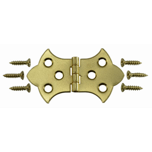 1-5/16 x 2-1/4" Brass Plated Steel Ornamental Hinges