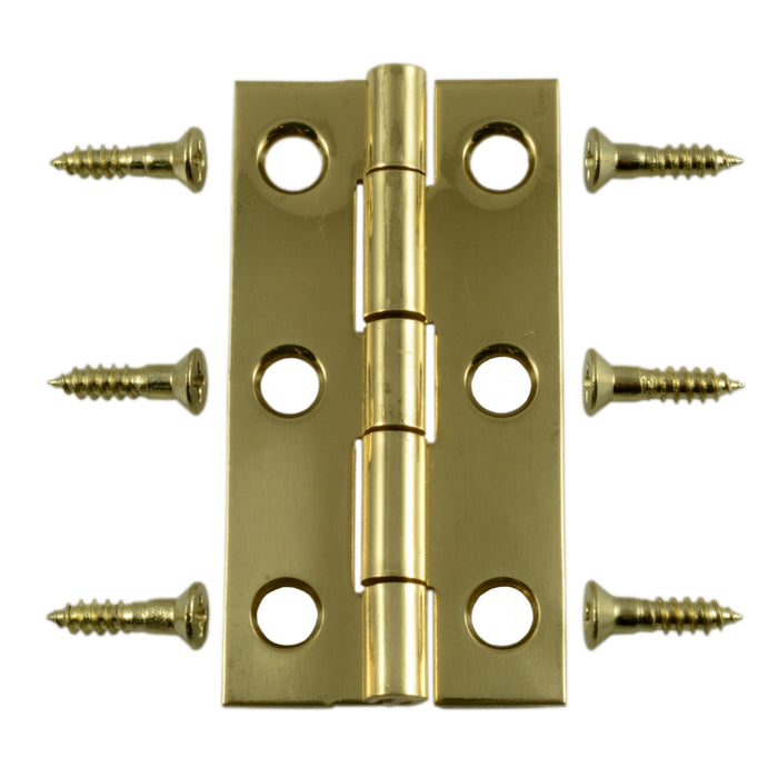 2 x 1" Solid Brass Butt Hinges