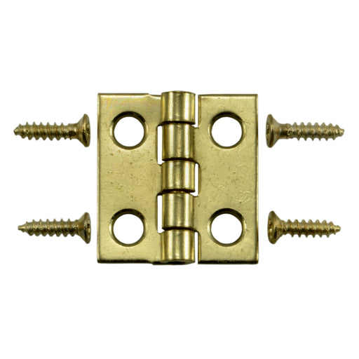 3/4" x 11/16" Bright Brass Plated Steel Butt Hinges