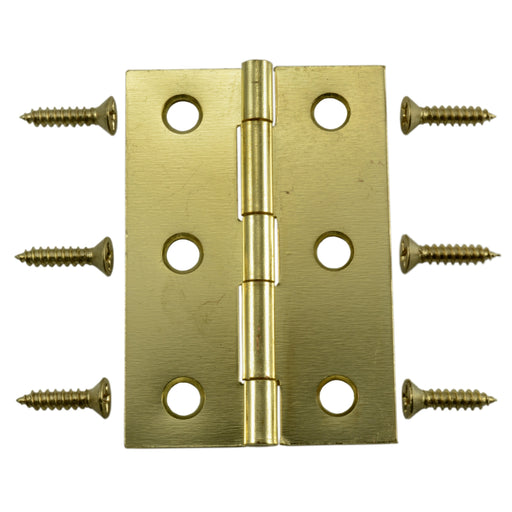 2-1/2 x 1-9/16" Bright Brass Plated Steel Butt Hinges