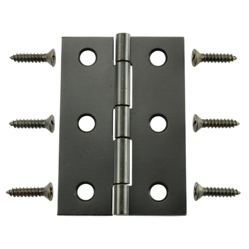 2-1/2 x 1-9/16" Ornamental Bronze Plated Steel Butt Hinges
