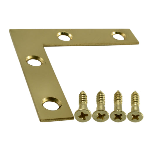 3/8" x 2" Solid Brass Flat Corner Brace