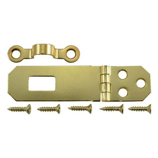 3/4" x 2-3/4" Brass Plated Steel Hasps