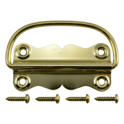 1-3/8" x 3-1/2" Brass Plated Steel Chest Handle