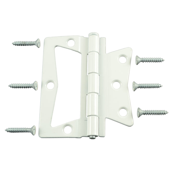 3-1/2 White Steel Non-Mortise Hinges