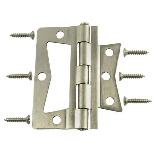 3" Satin Nickel Plated Steel Non-Mortise Hinges