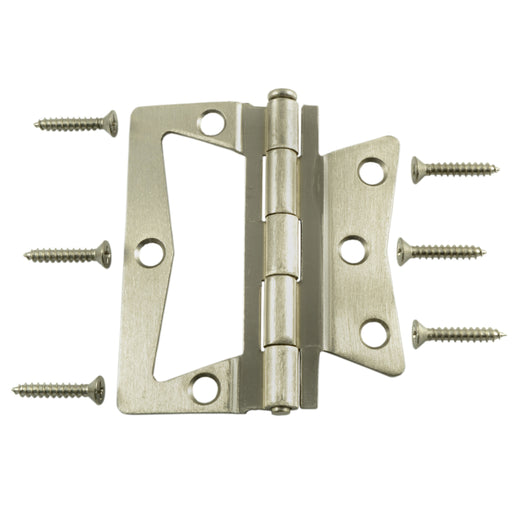 3-1/2 Satin Nickel Plated Steel Non-Mortise Hinges