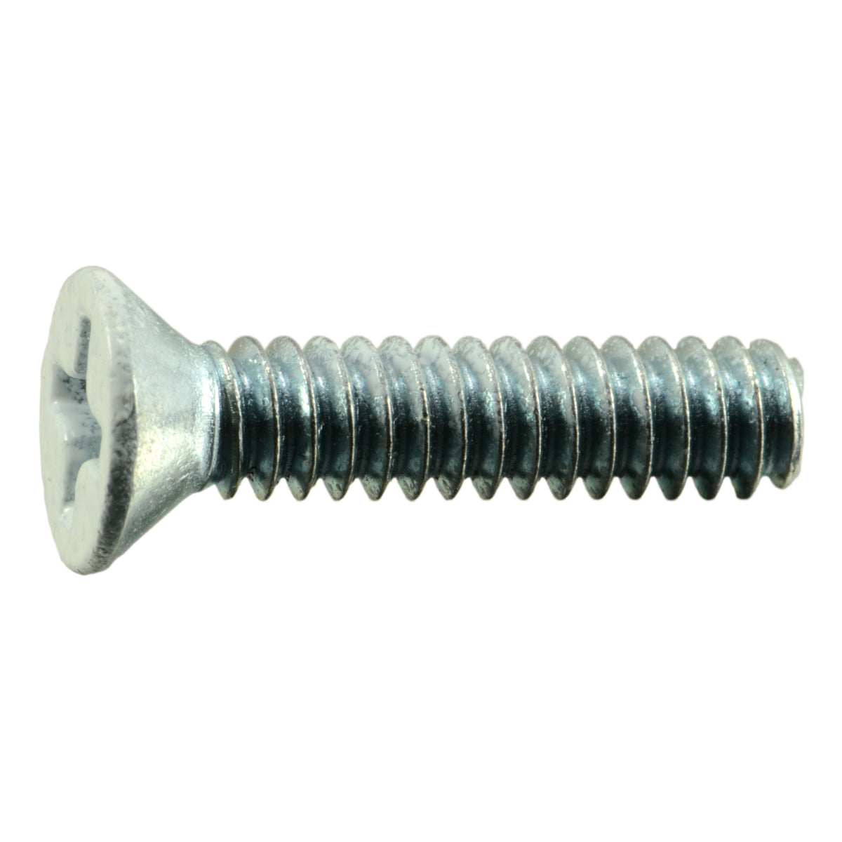 #6-32 x 5/8" White Painted Head Zinc Plated Steel Coarse Thread Phillips Flat Head Machine Screws