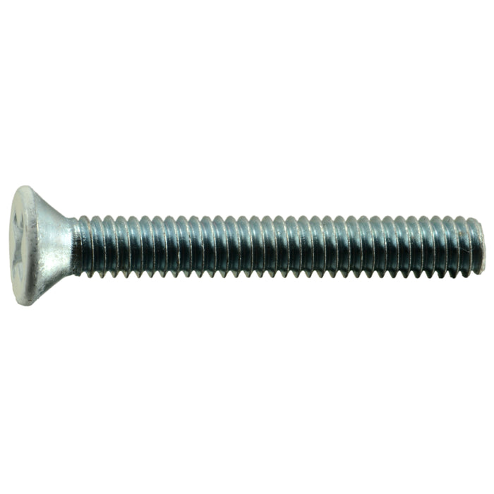 #8-32 x 1-1/4" White Painted Head Zinc Plated Steel Coarse Thread Phillips Flat Head Machine Screws