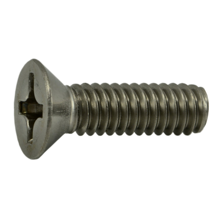 #12-24 x 3/4" 18-8 Stainless Steel Coarse Thread Phillips Flat Head Machine Screws