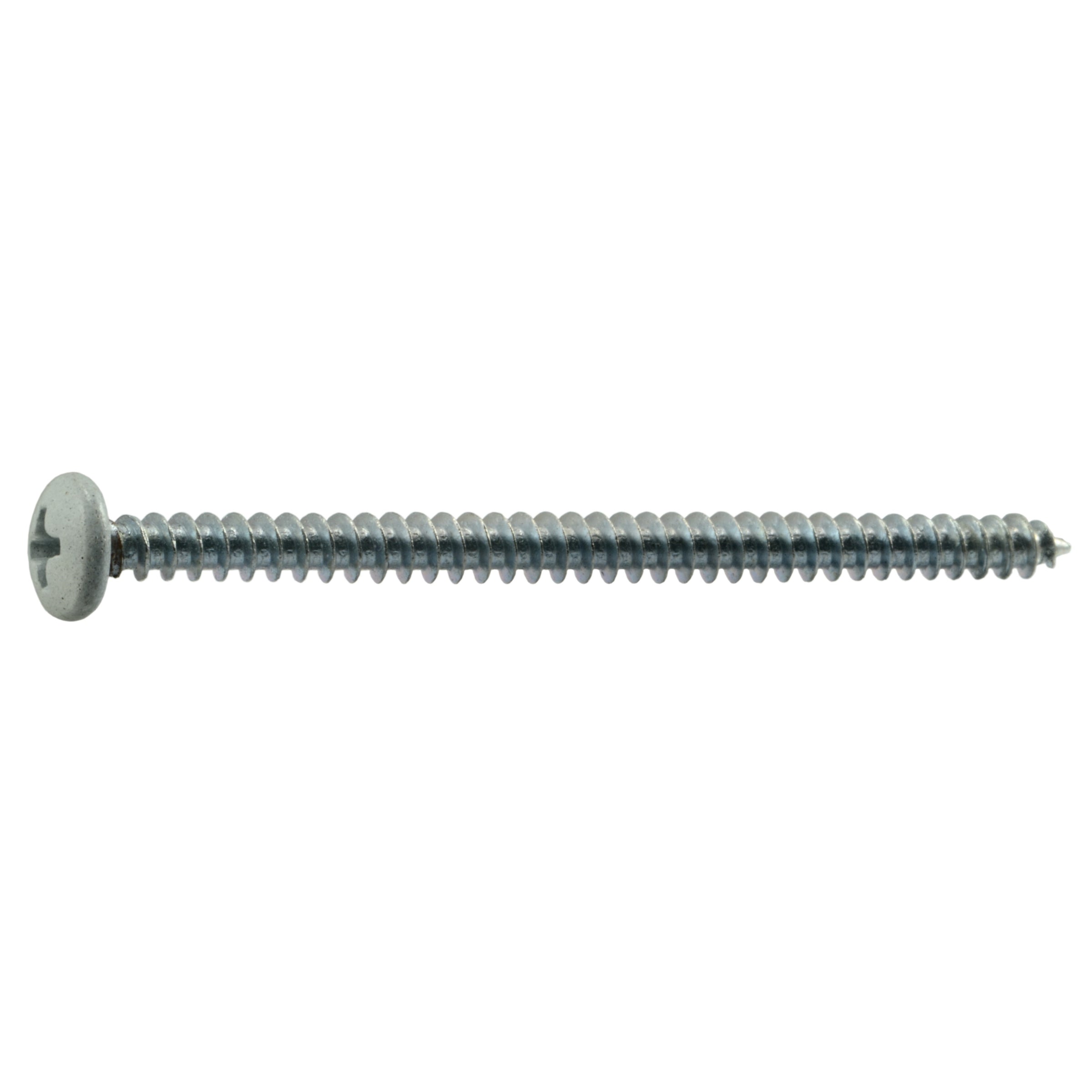 #8 x 2-1/2" White Painted Steel Phillips Pan Head Sheet Metal Screws