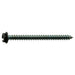 #10 x 2-1/2" Black Painted Steel Slotted Hex Washer Head Sheet Metal Screws