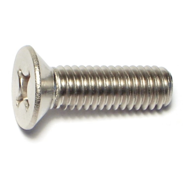 6mm-1.0 x 20mm A2 Stainless Steel Coarse Thread Phillips Flat Head Machine Screws